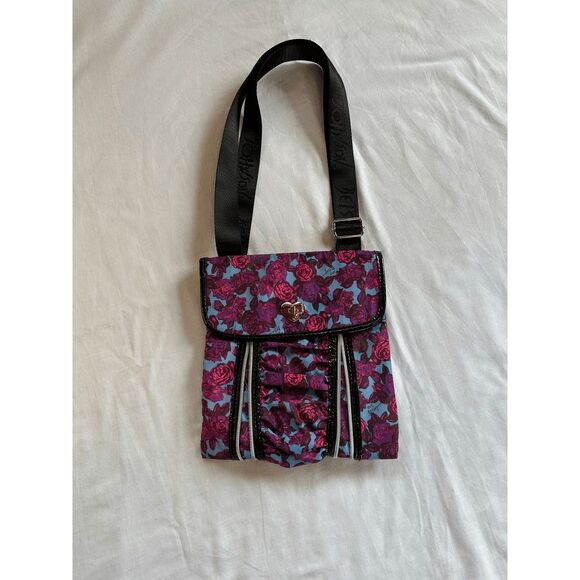 Betsey Jonhson Crossbody Blue/Purple/Black Flower Purse Y2K, - Picture 1 of 7